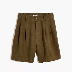 Madewell Linen Long Pleated Shorts